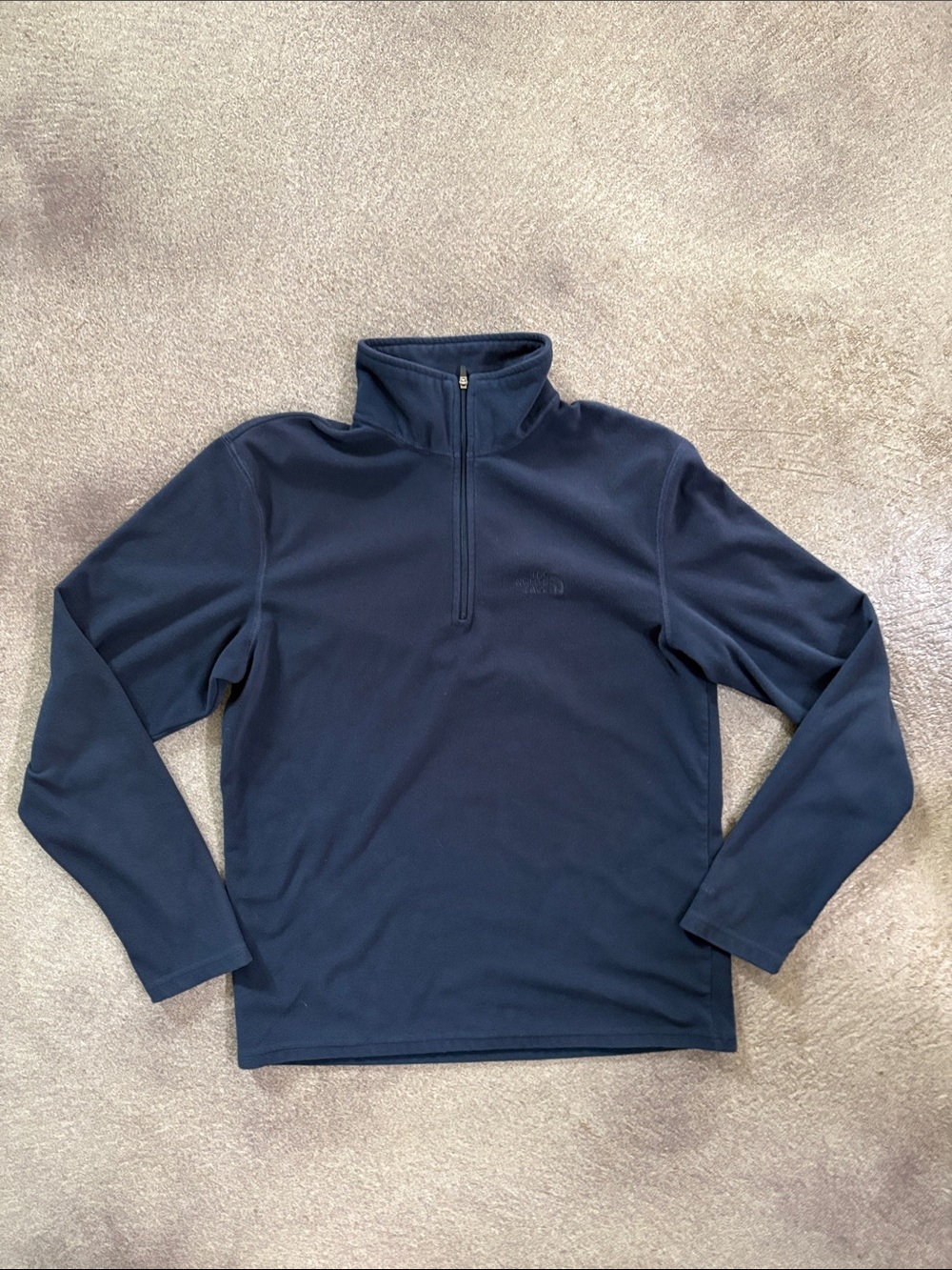 Men's The Northface Navy Quarter-Zip Fleece Pullover (S)